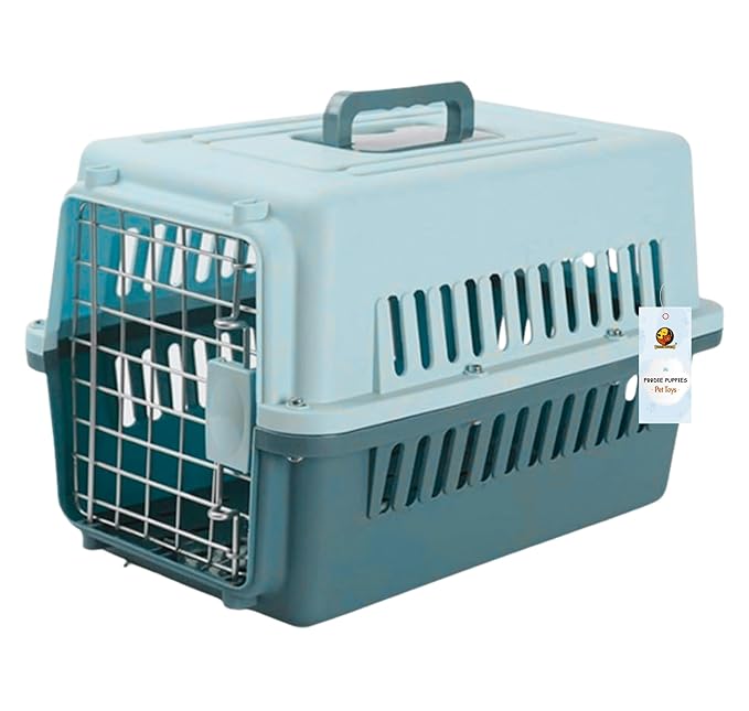 Foodie Puppies Portable Pet Carrier Fiber Cage Crate with Handle